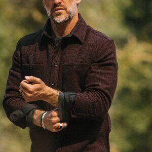 The Service Shirt in Port Melange Wool Size: M - 40